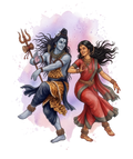 Shivashakthi Unisex Oversized T-Shirt — Cosmic Dance, Violet & Blush