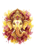 Ganesha Short Sleeve T-Shirt — Sindoor Red & Gold