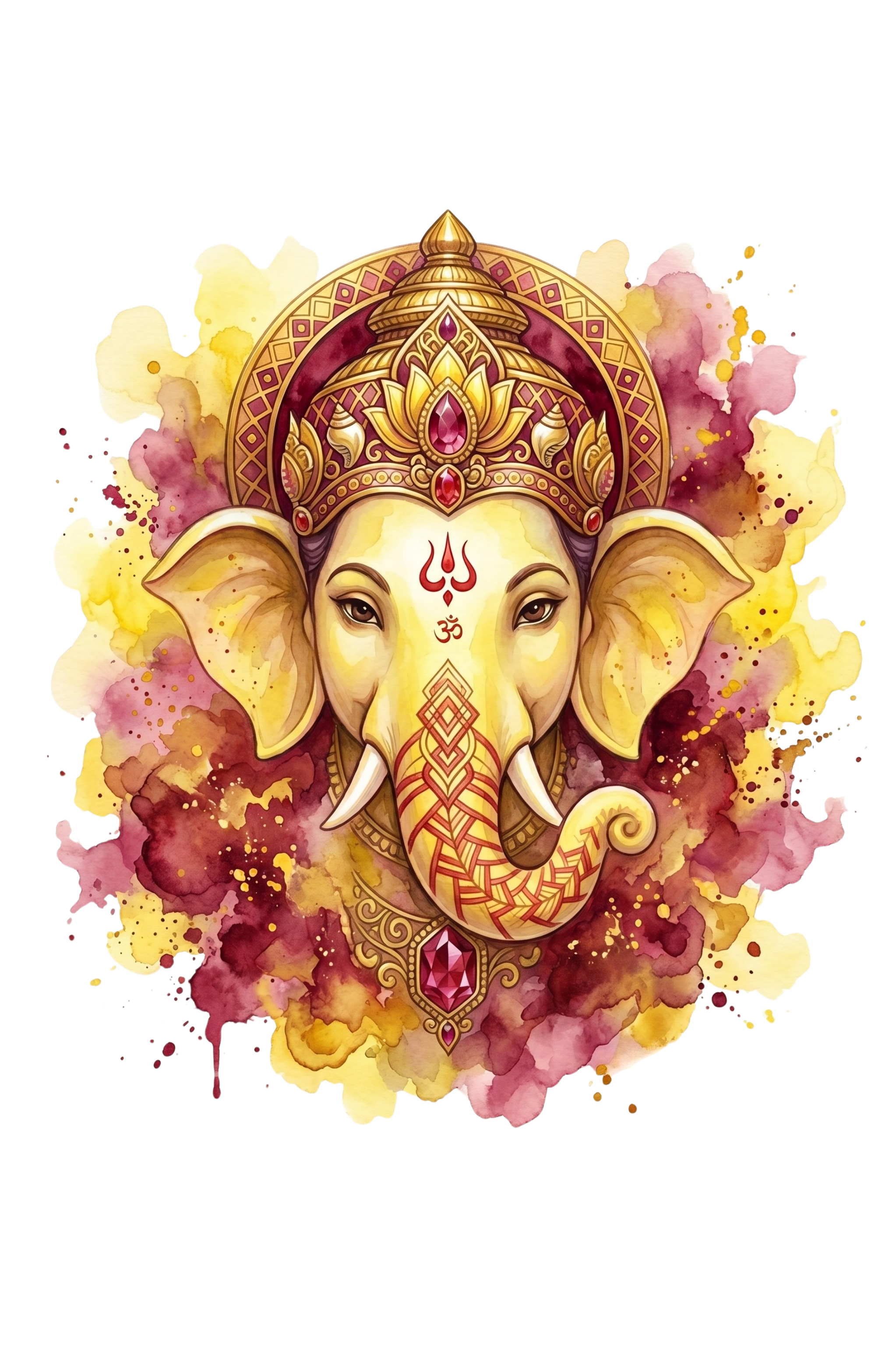 Ganesha Short Sleeve T-Shirt — Sindoor Red & Gold