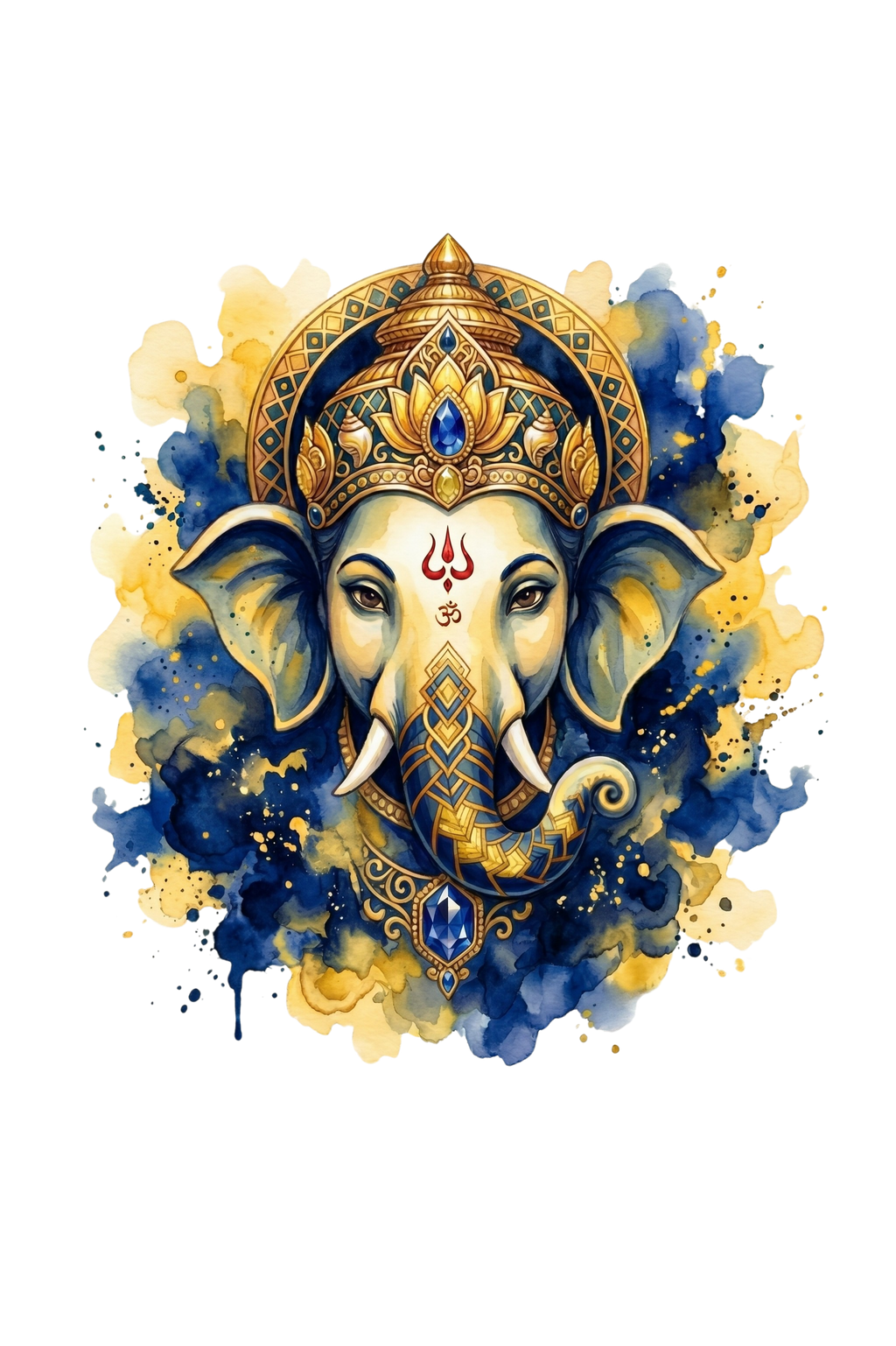 Ganesha Short Sleeve T-Shirt — Maharaja Blue & Gold