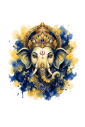 Ganesha Short Sleeve T-Shirt — Maharaja Blue & Gold