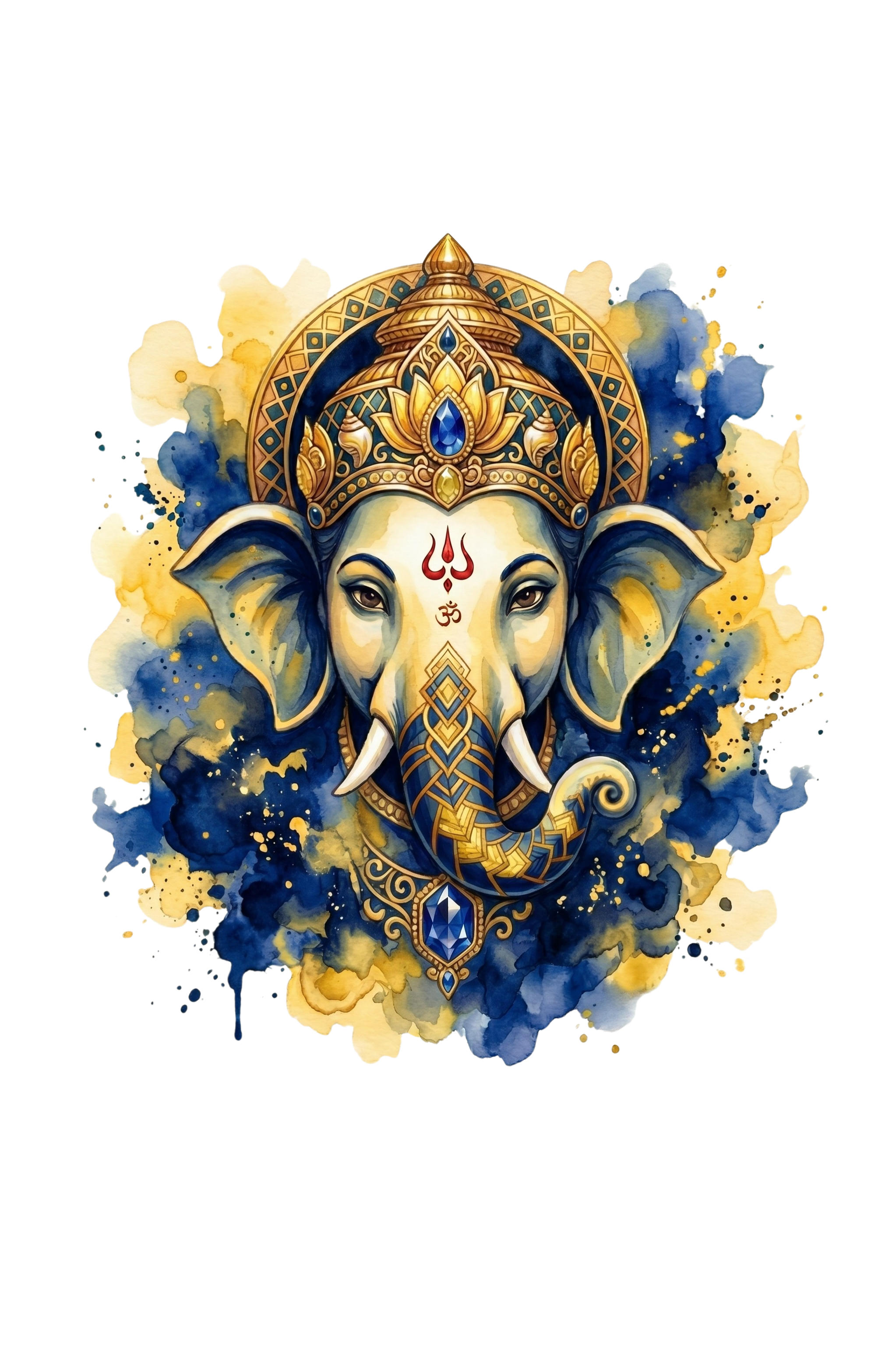 Ganesha Short Sleeve T-Shirt — Maharaja Blue & Gold