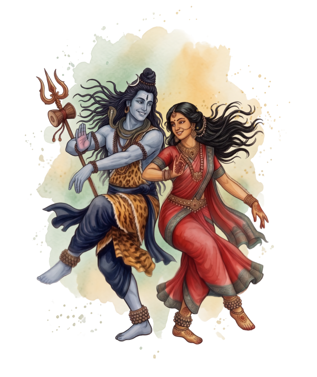 Shivashakthi Unisex Oversized T-Shirt — Cosmic Dance, Emerald & Ochre