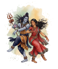 Shivashakthi Unisex Oversized T-Shirt — Cosmic Dance, Emerald & Ochre