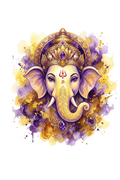 Ganesha Short Sleeve T-Shirt — Royal Purple & Gold