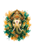 Ganesha Short Sleeve T-Shirt — Vrindavan Green & Gold