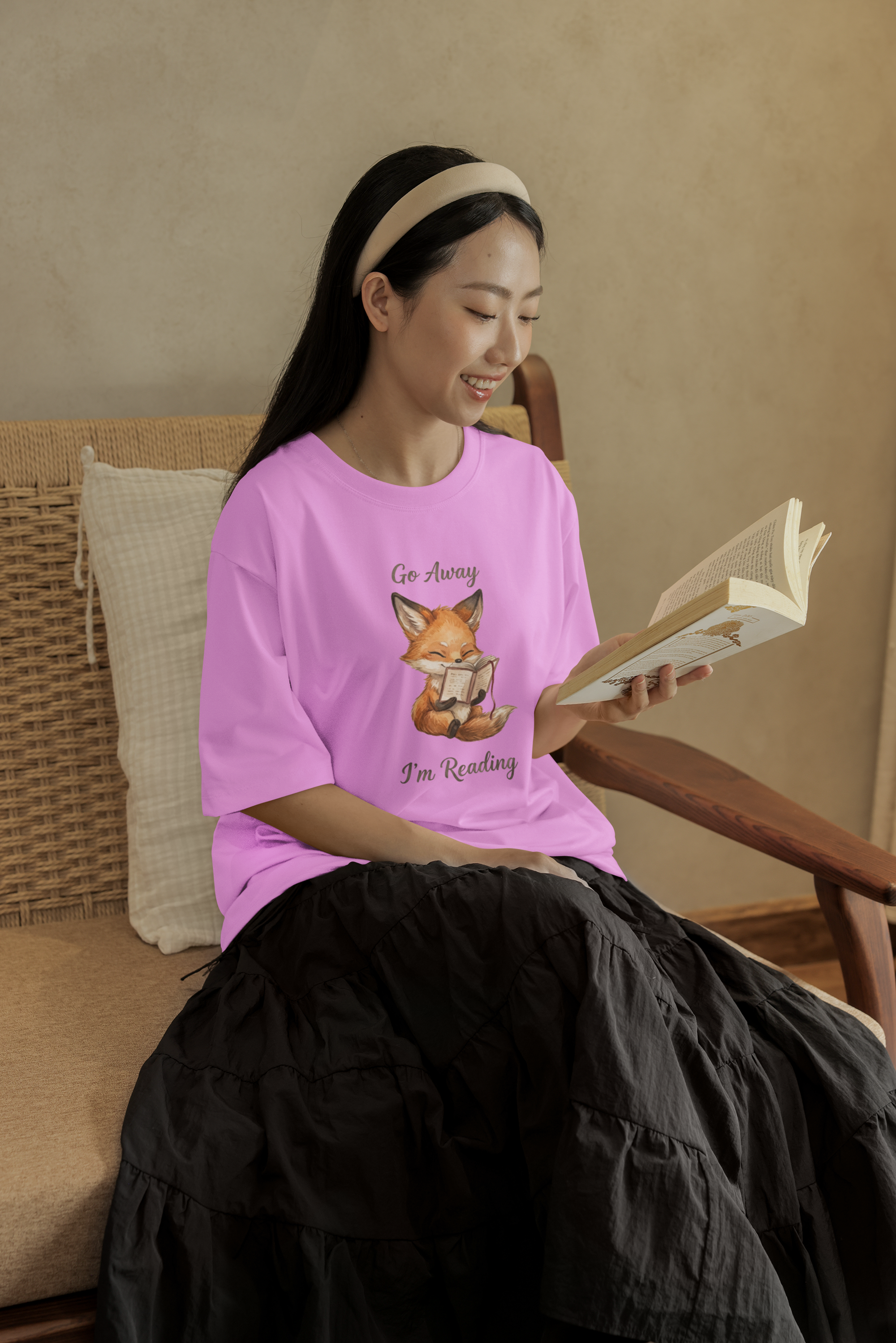 Fox Off, I'm Reading Oversized Tee