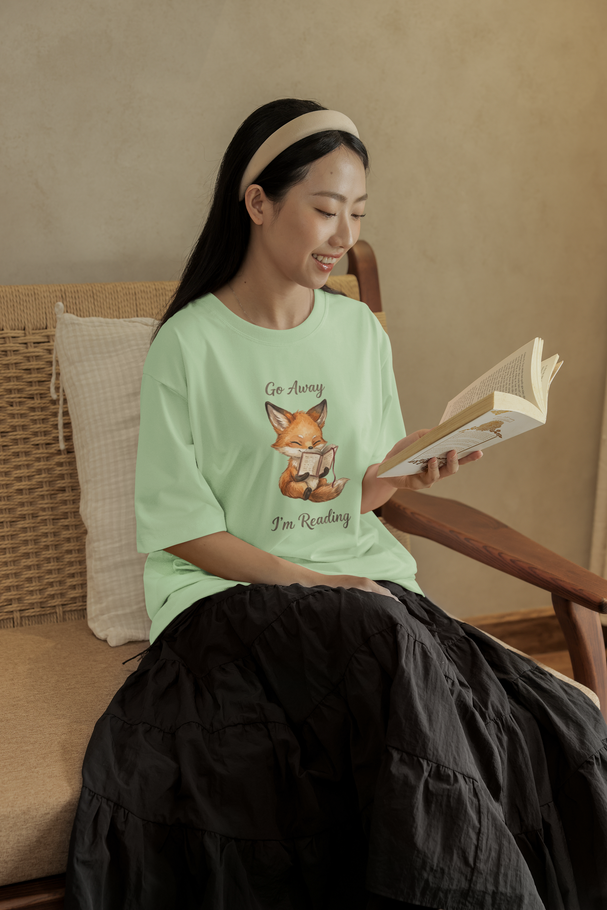 Fox Off, I'm Reading Oversized Tee