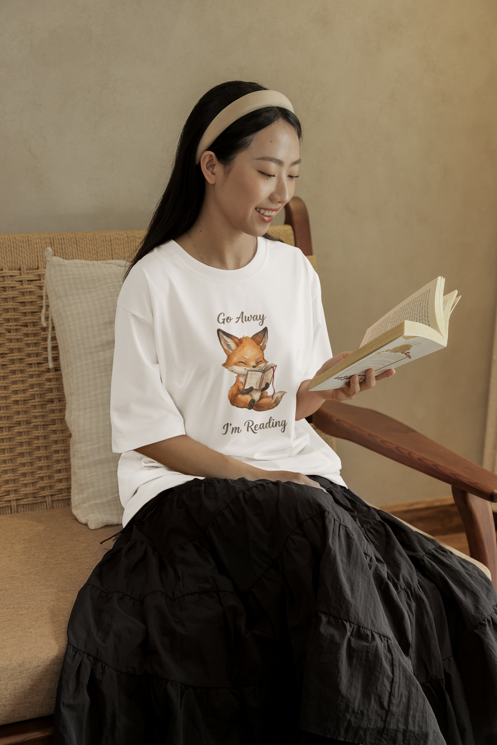 Fox Off, I'm Reading Oversized Tee