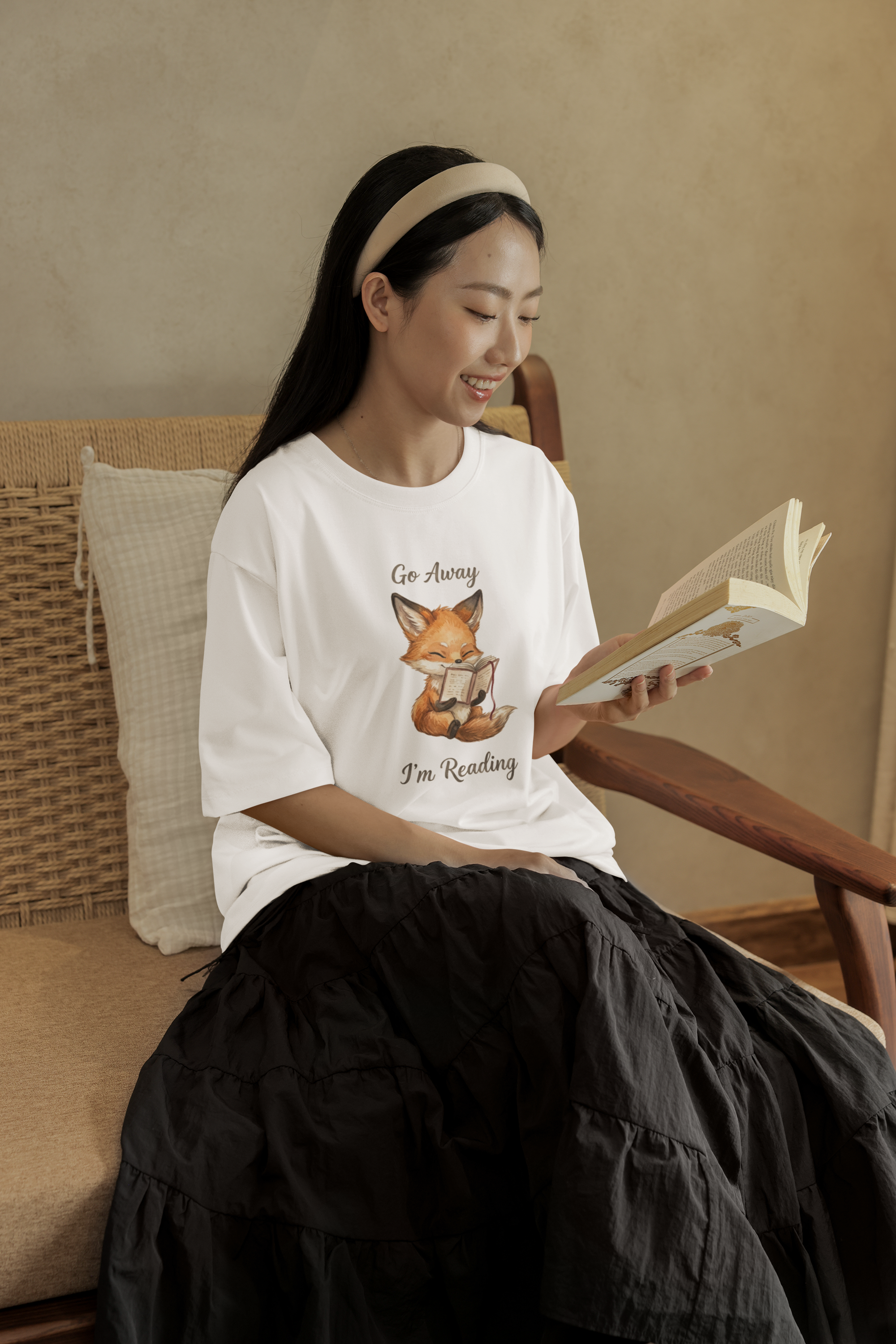 Fox Off, I'm Reading Oversized Tee