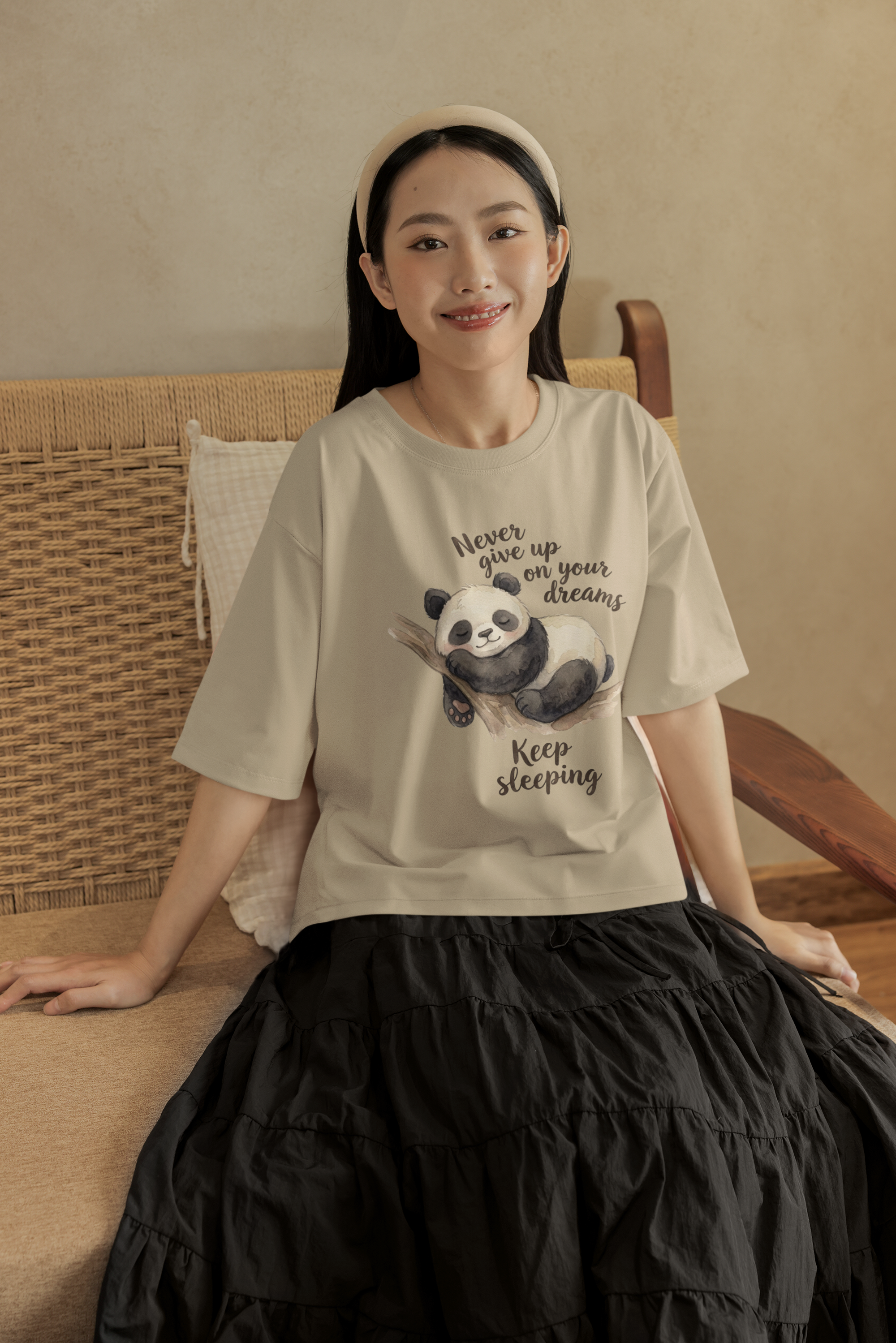 Napping Panda Oversized Tee