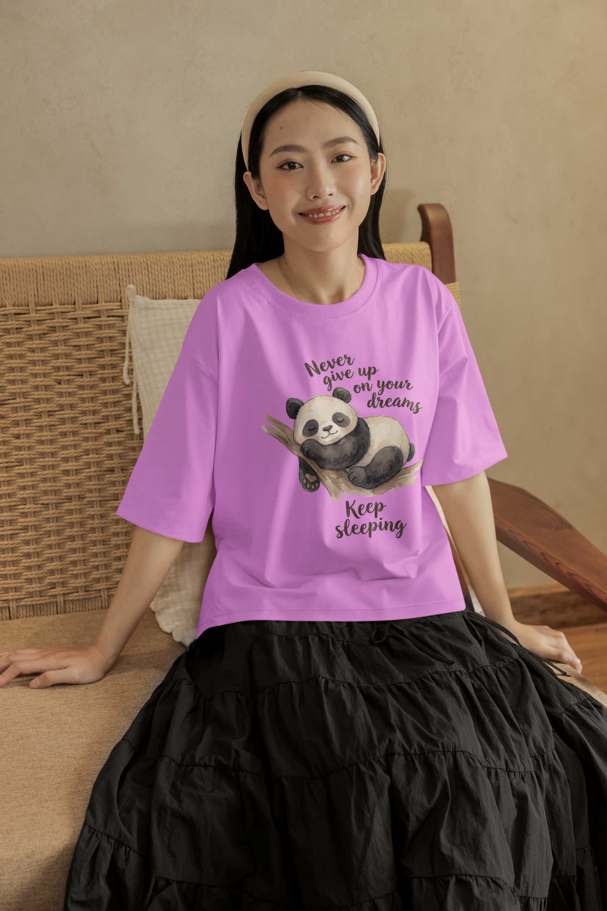 Napping Panda Oversized Tee