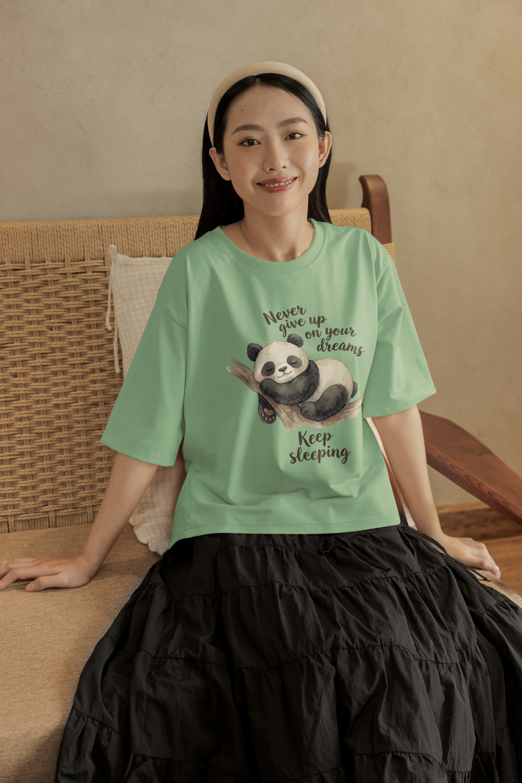 Napping Panda Oversized Tee