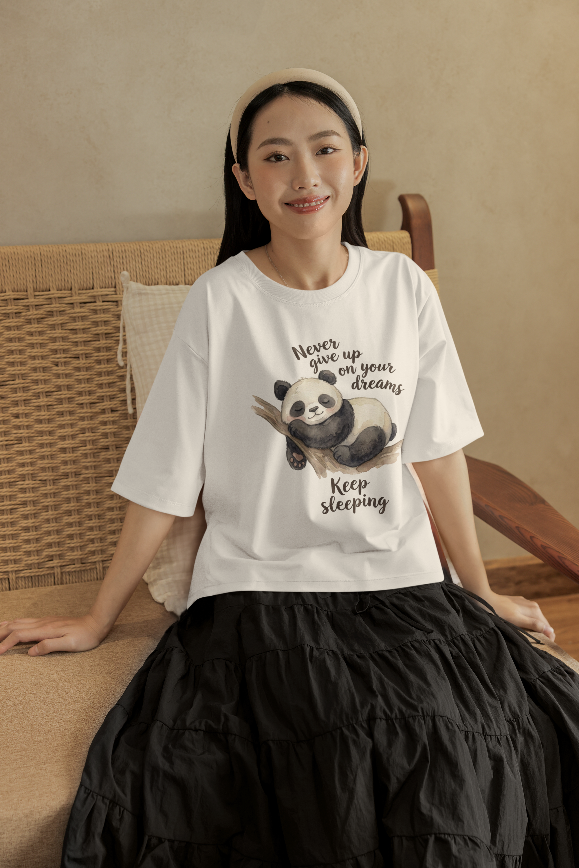Napping Panda Oversized Tee
