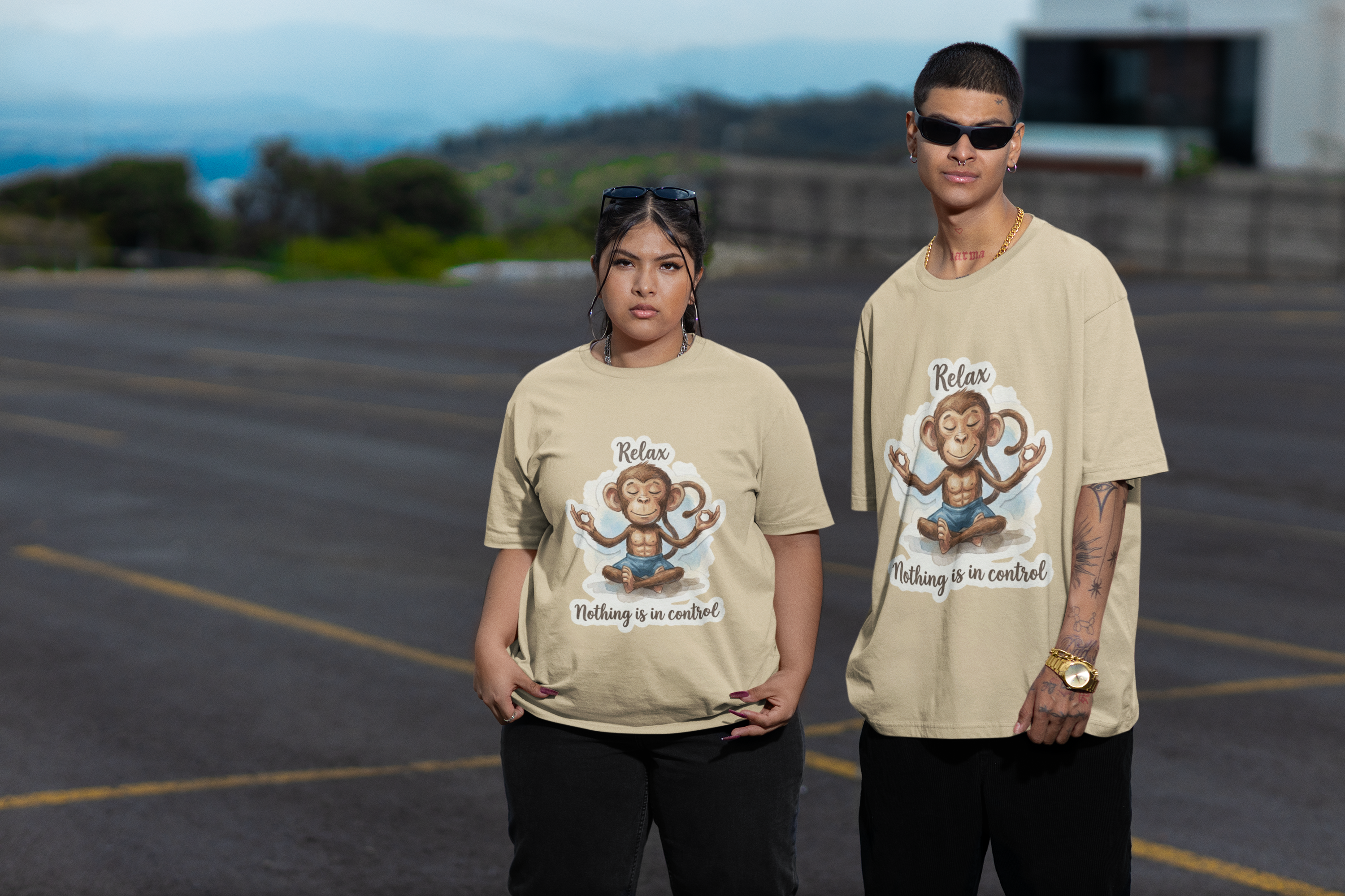 Zen Monkey Oversized Tee