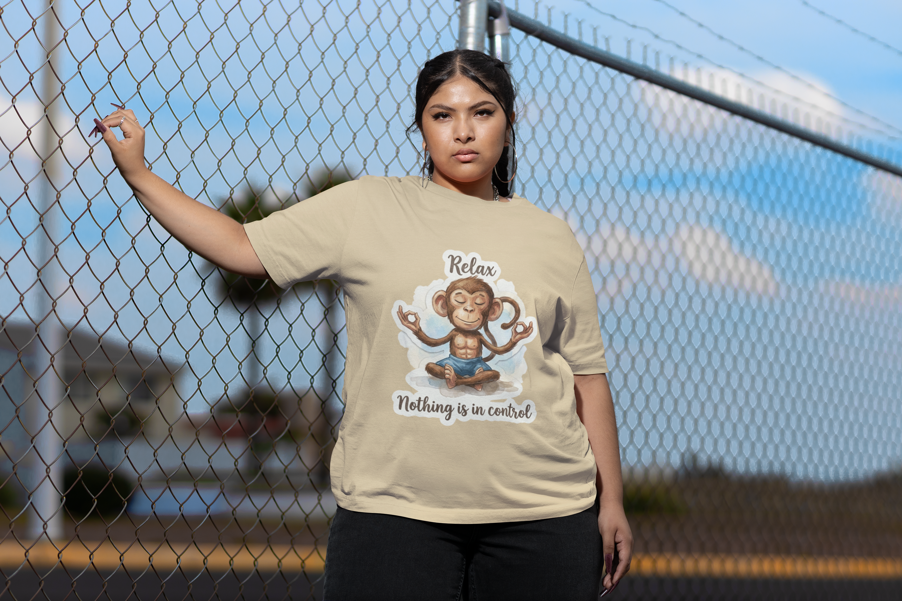 Zen Monkey Oversized Tee