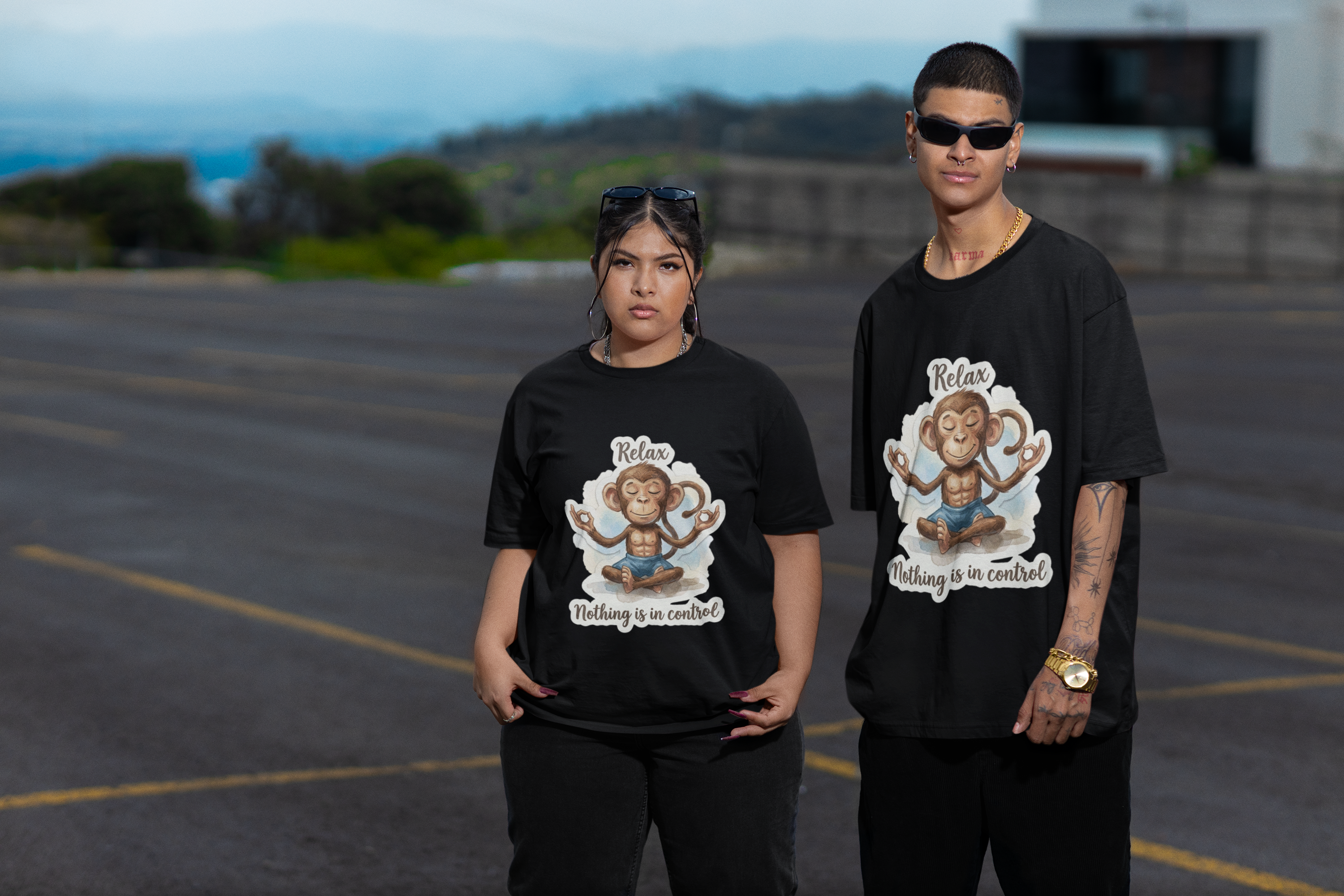 Zen Monkey Oversized Tee