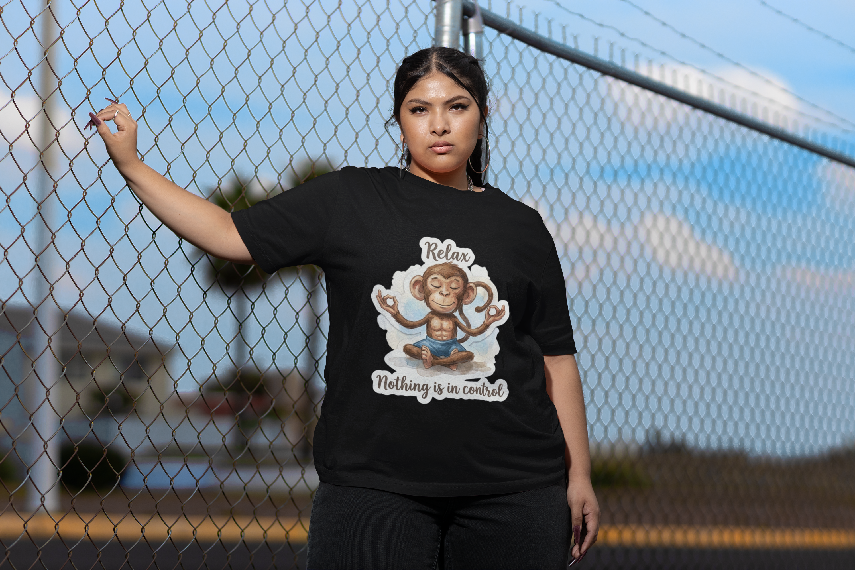 Zen Monkey Oversized Tee