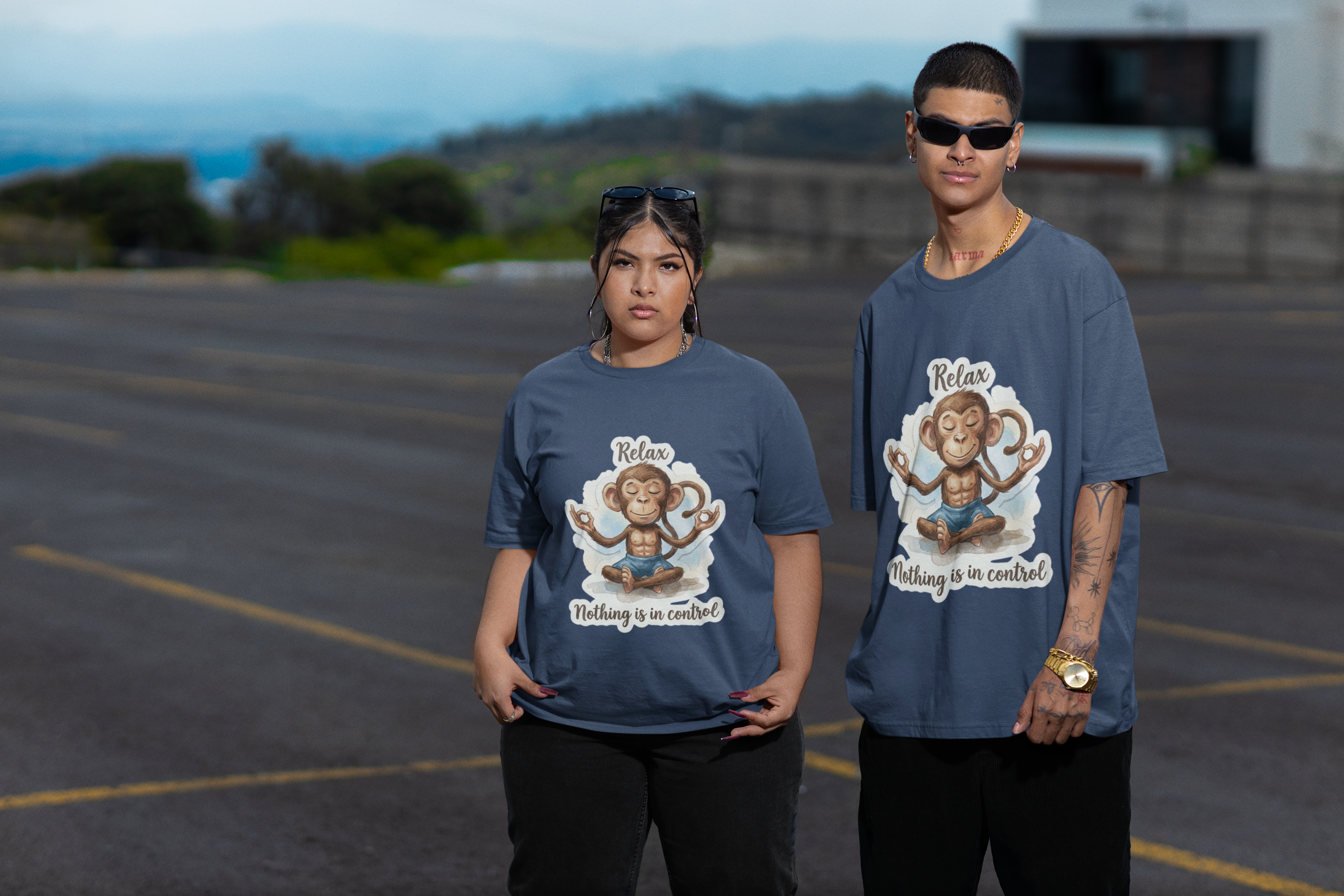 Zen Monkey Oversized Tee