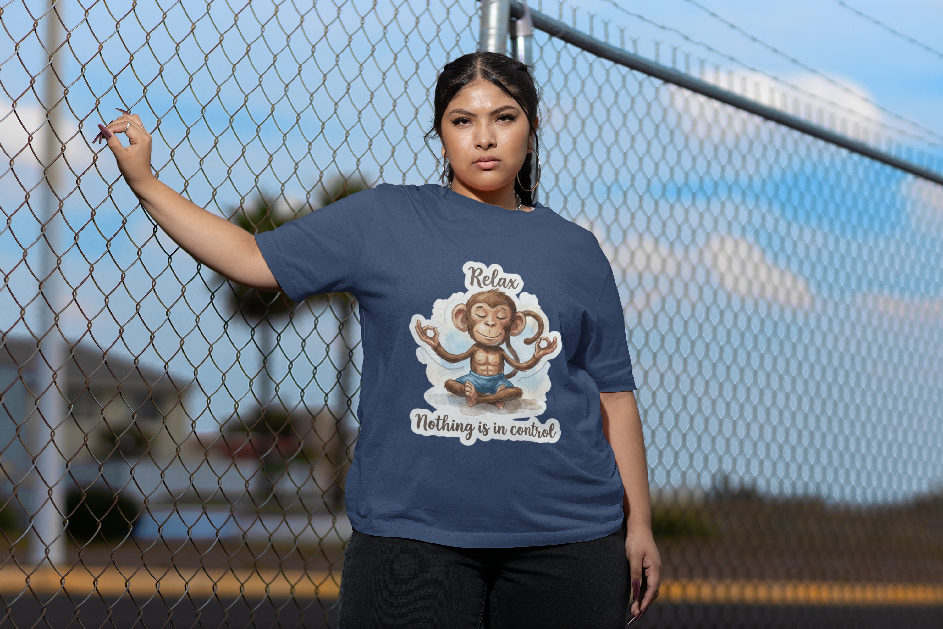 Zen Monkey Oversized Tee