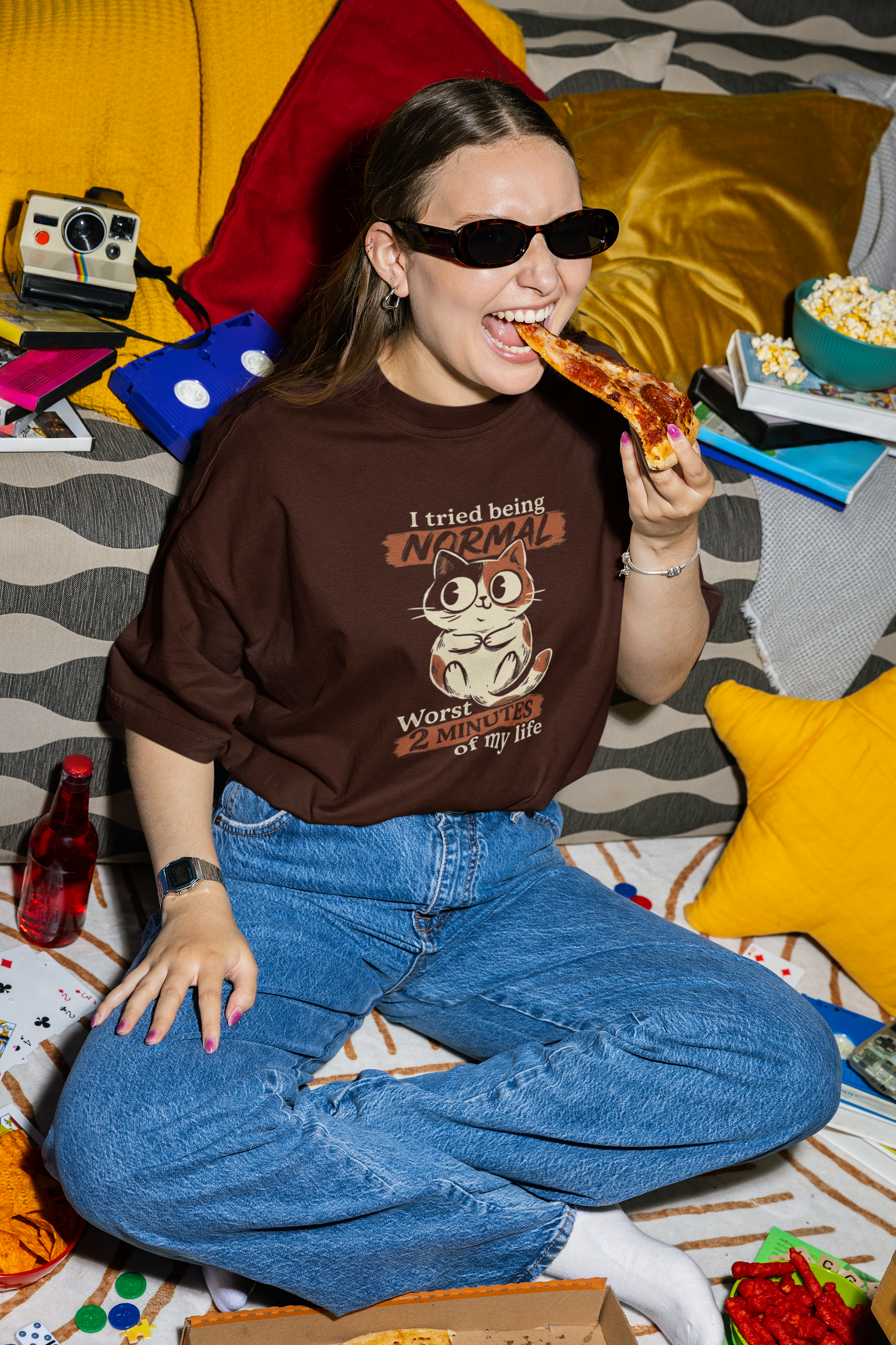 Chaotic Cat Oversized Tee