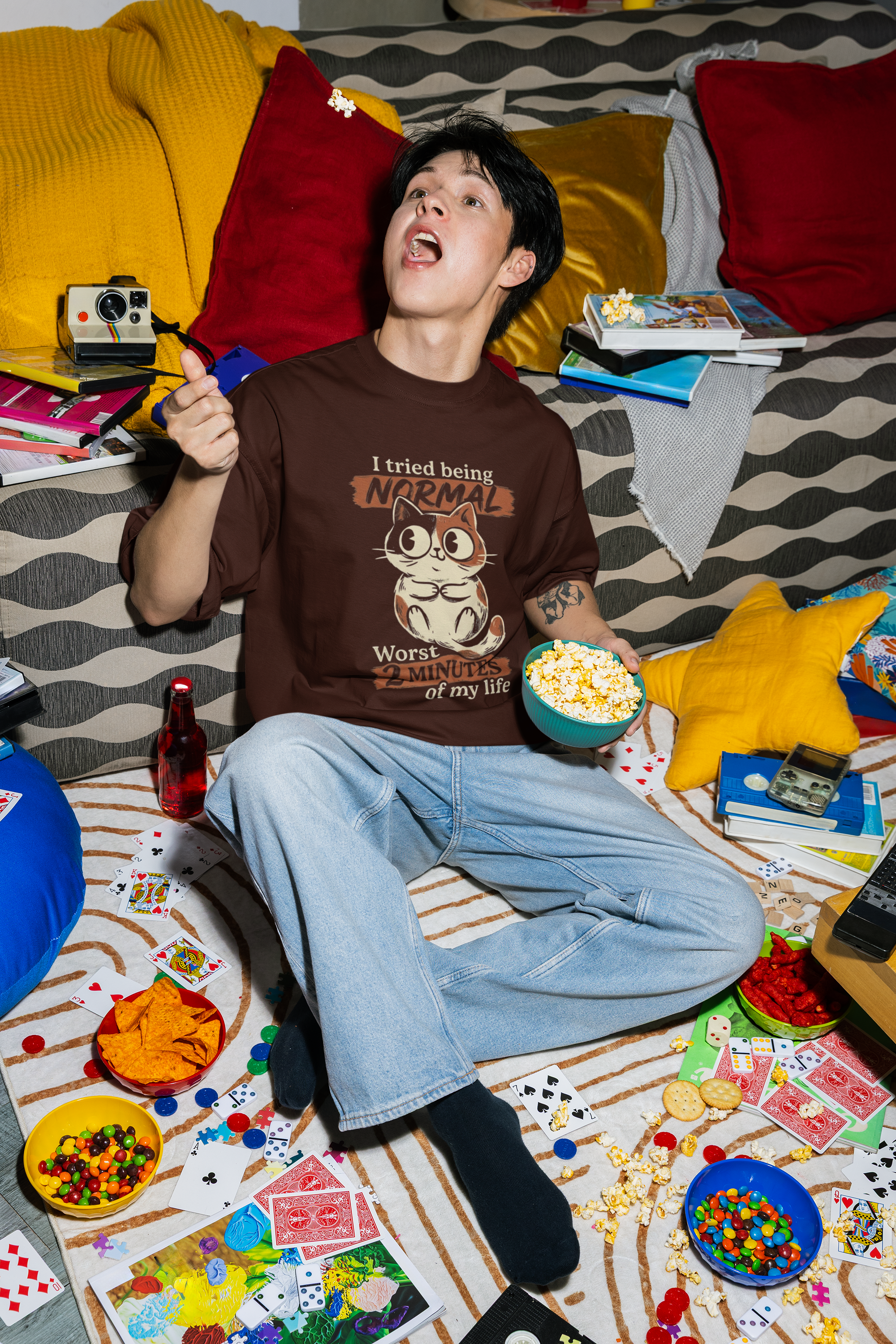 Chaotic Cat Oversized Tee