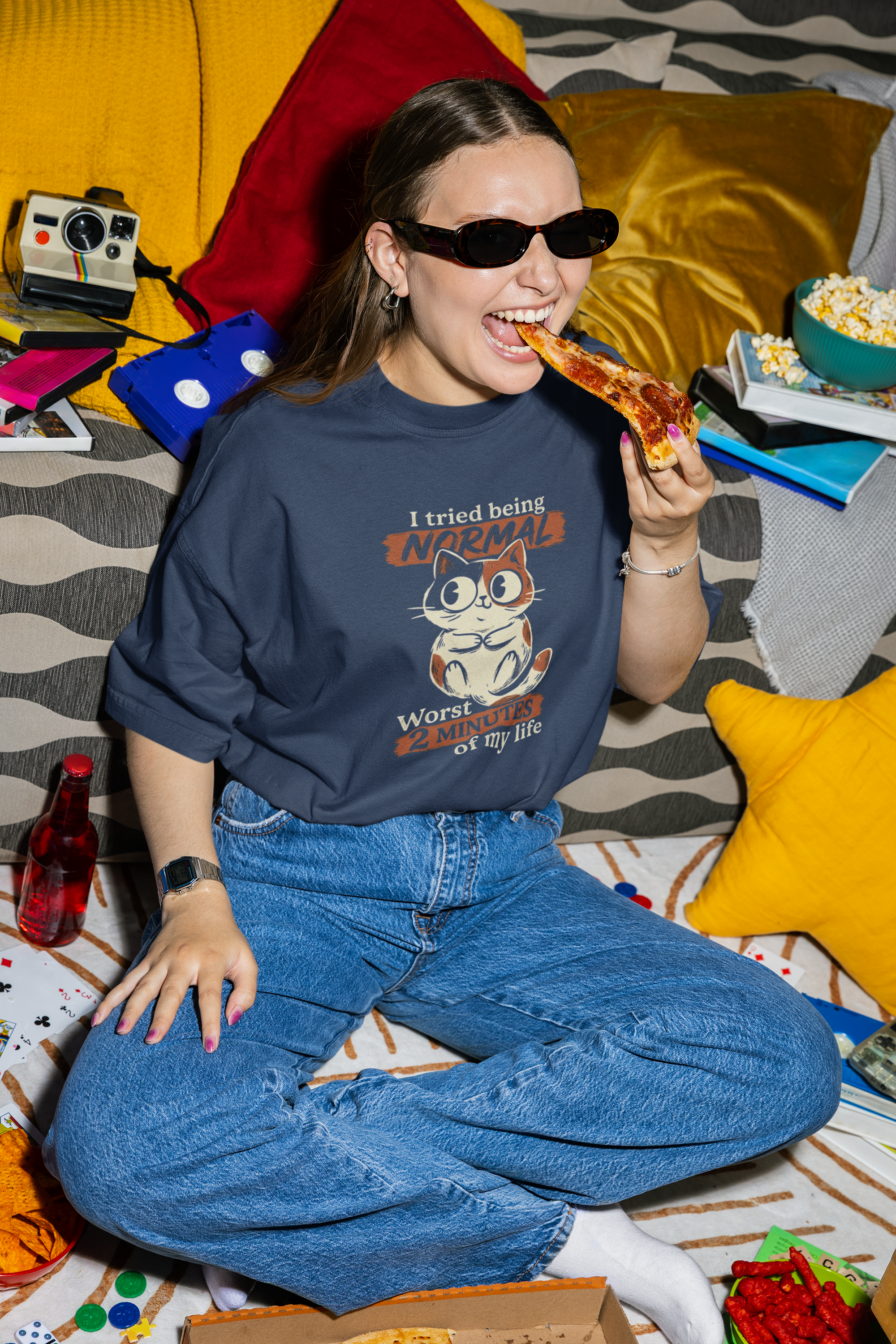 Chaotic Cat Oversized Tee