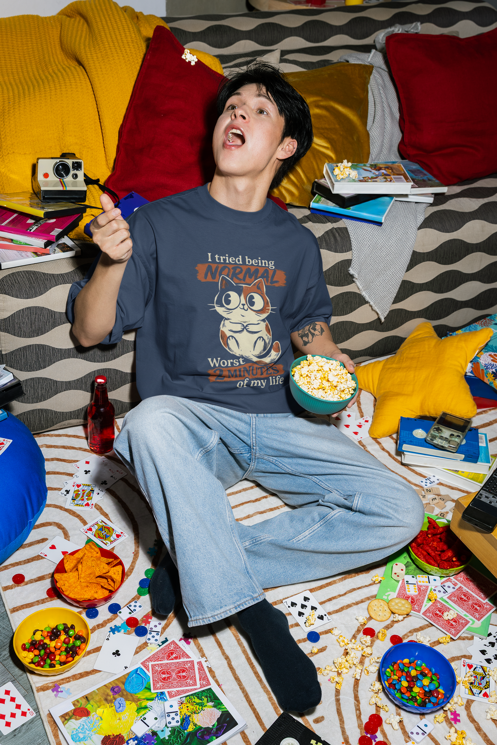 Chaotic Cat Oversized Tee