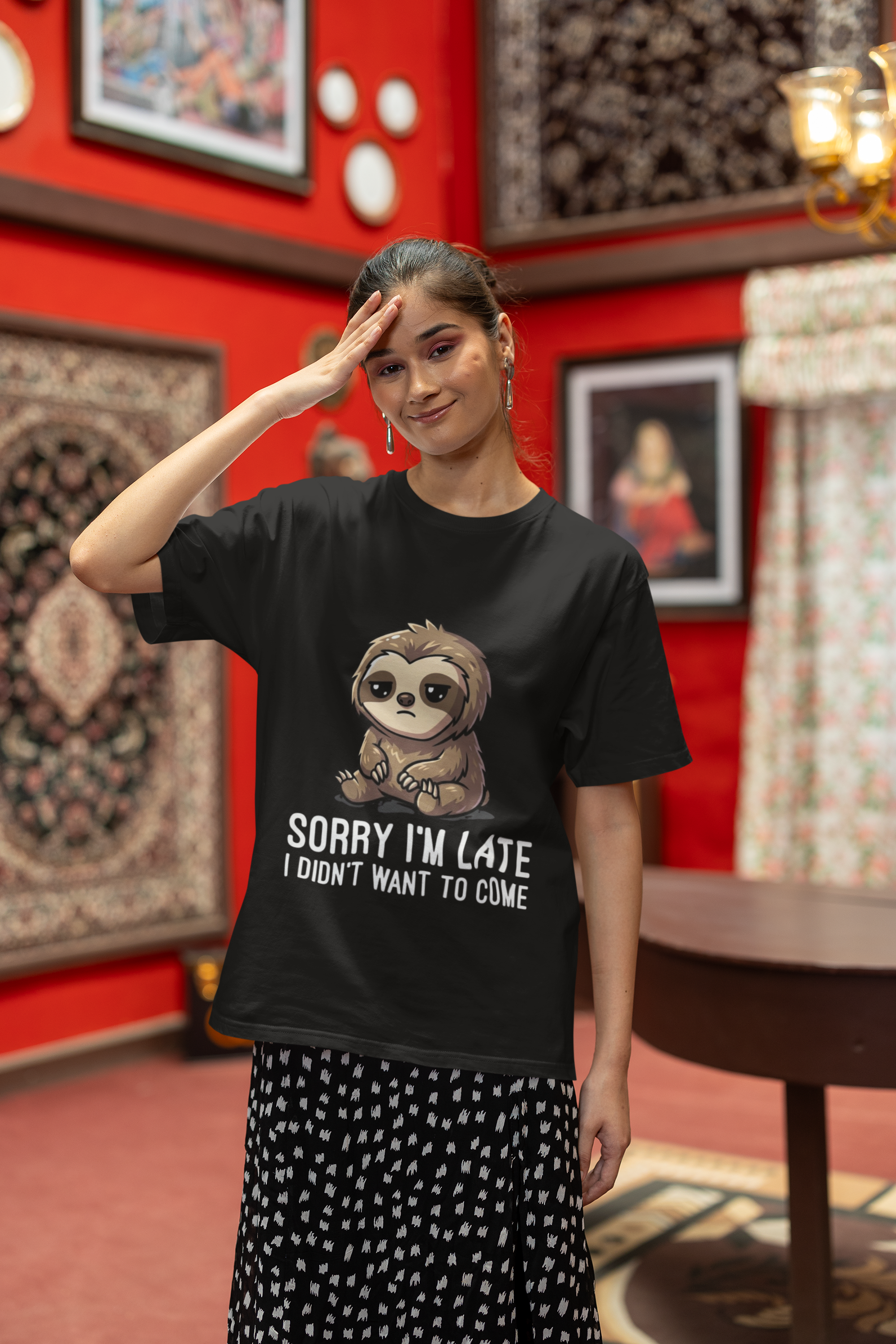 Sorry Not Sorry Sloth Oversized Tee