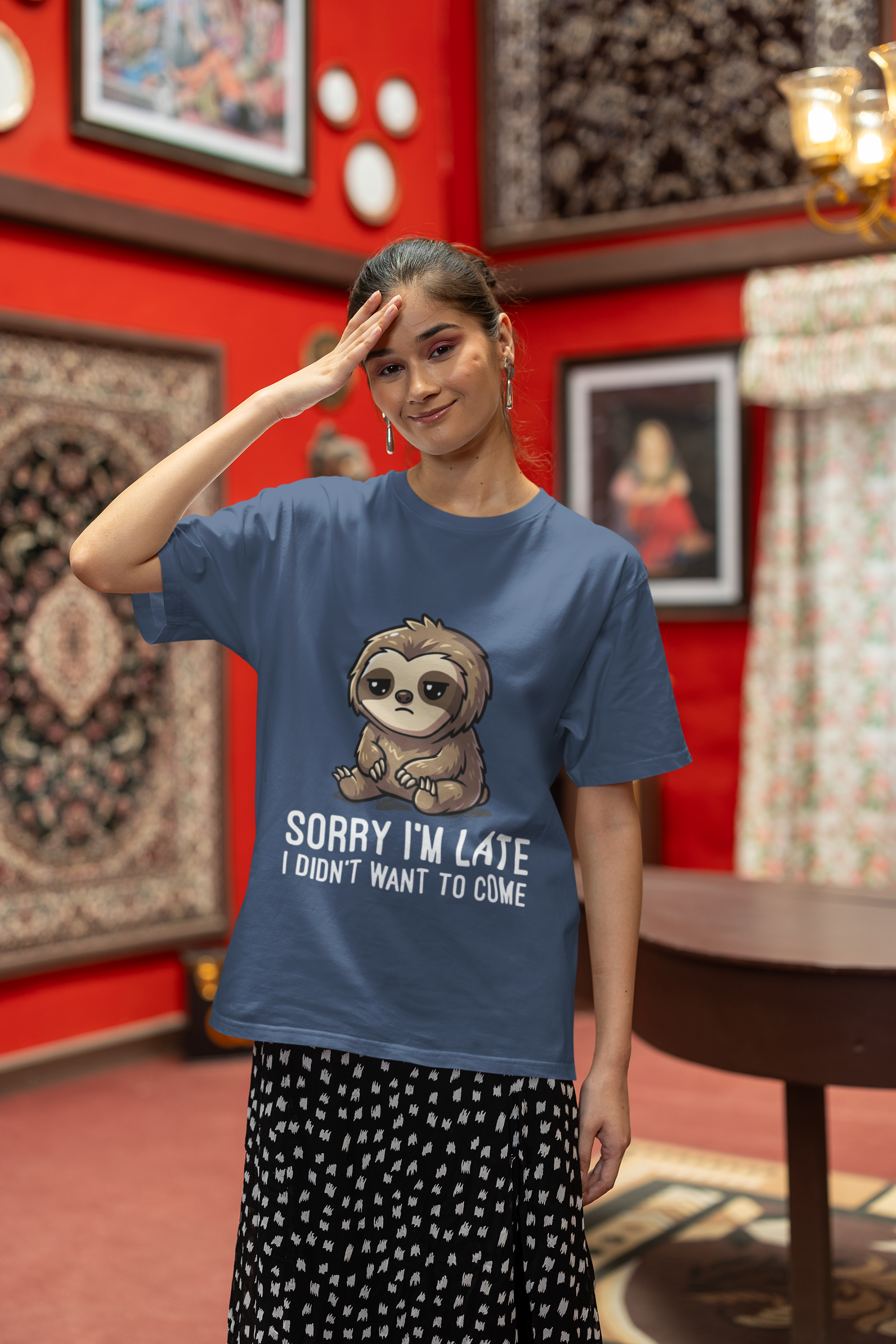 Sorry Not Sorry Sloth Oversized Tee