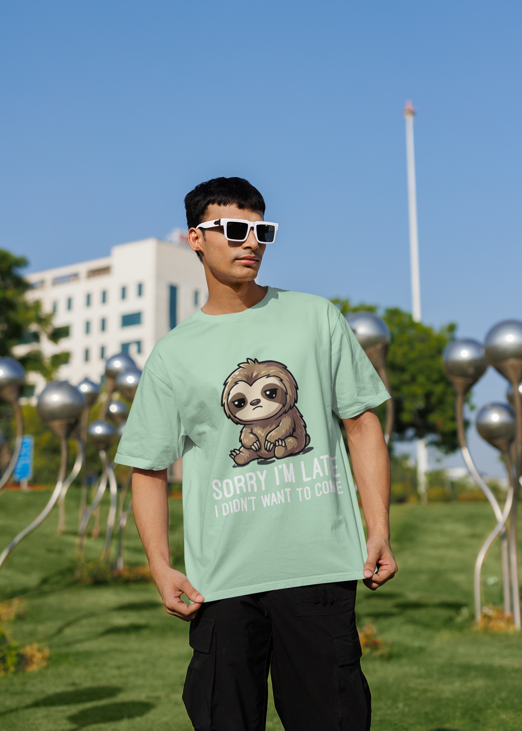 Sorry Not Sorry Sloth Oversized Tee