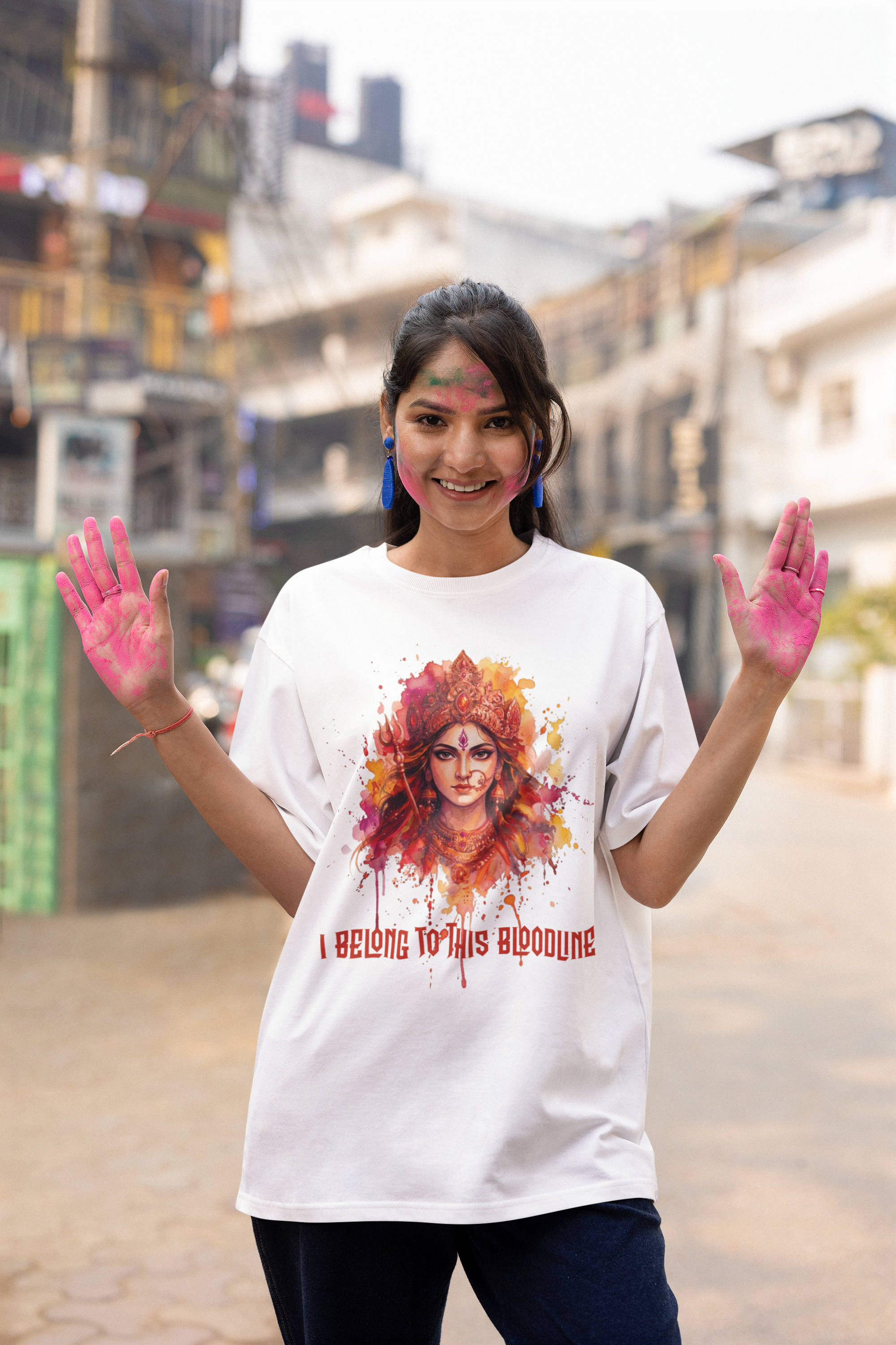 Devi Bloodline - Shakti Crimson Oversized Tee