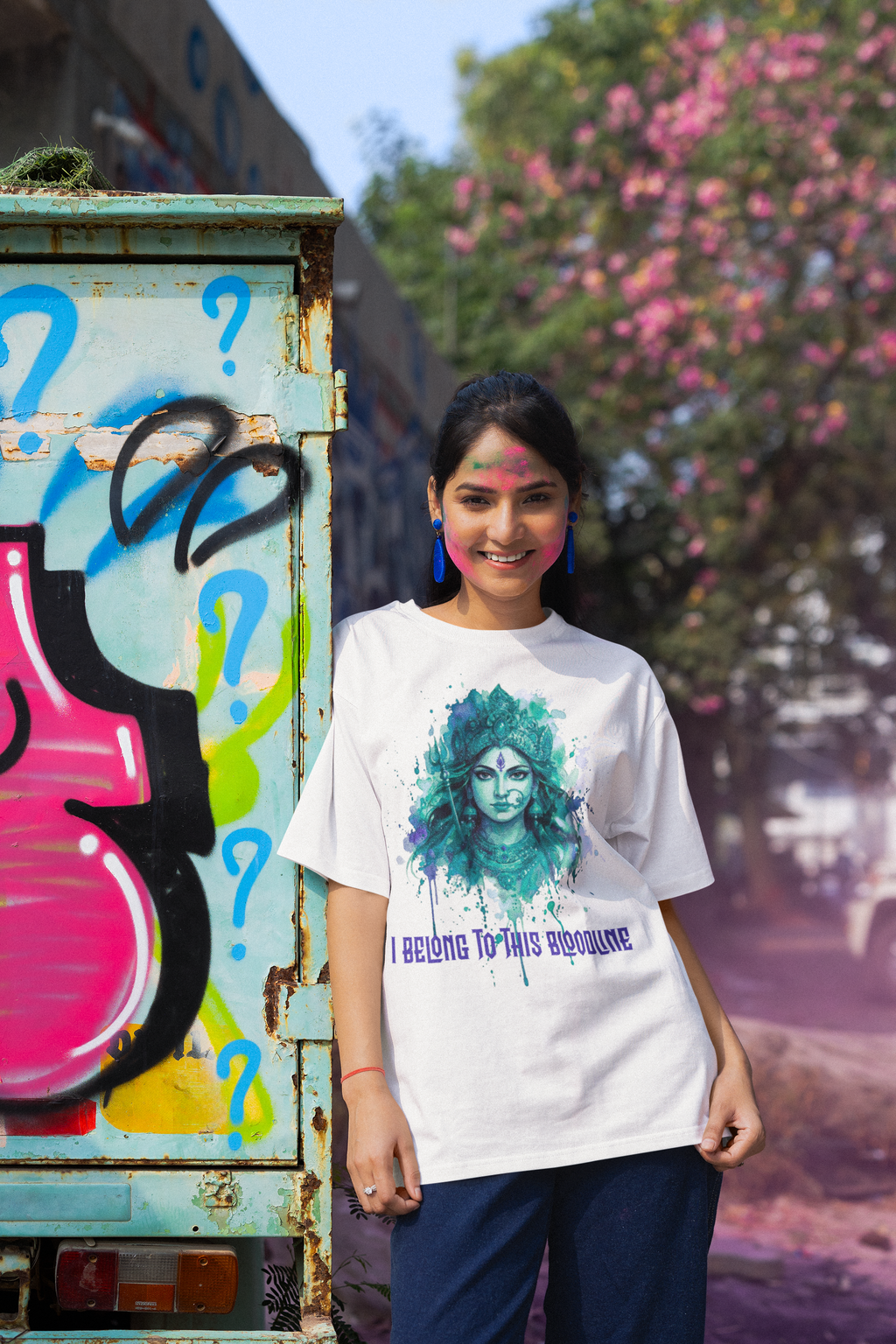 Devi Bloodline - Ganga Teal Oversized Tee