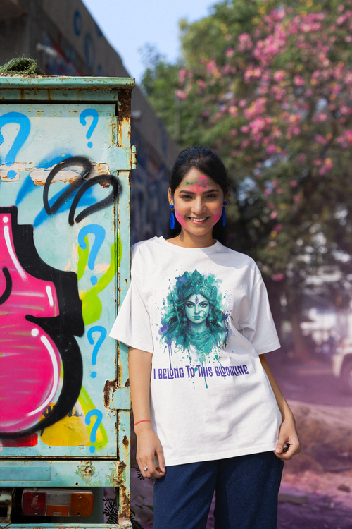 Devi Bloodline - Ganga Teal Oversized Tee