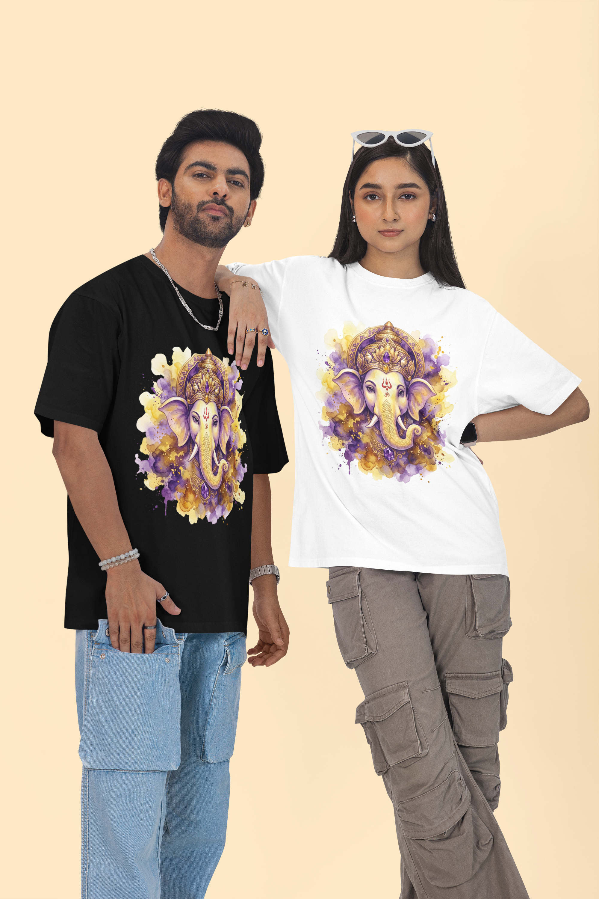 Ganesha Short Sleeve T-Shirt — Royal Purple & Gold