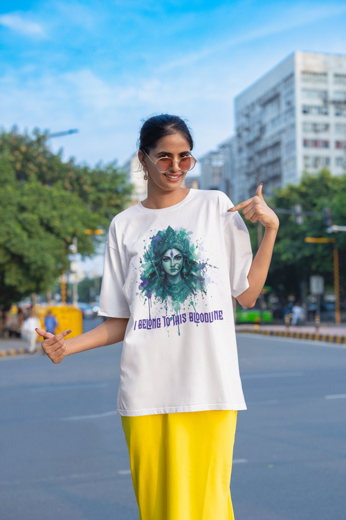 Devi Bloodline - Ganga Teal Oversized Tee