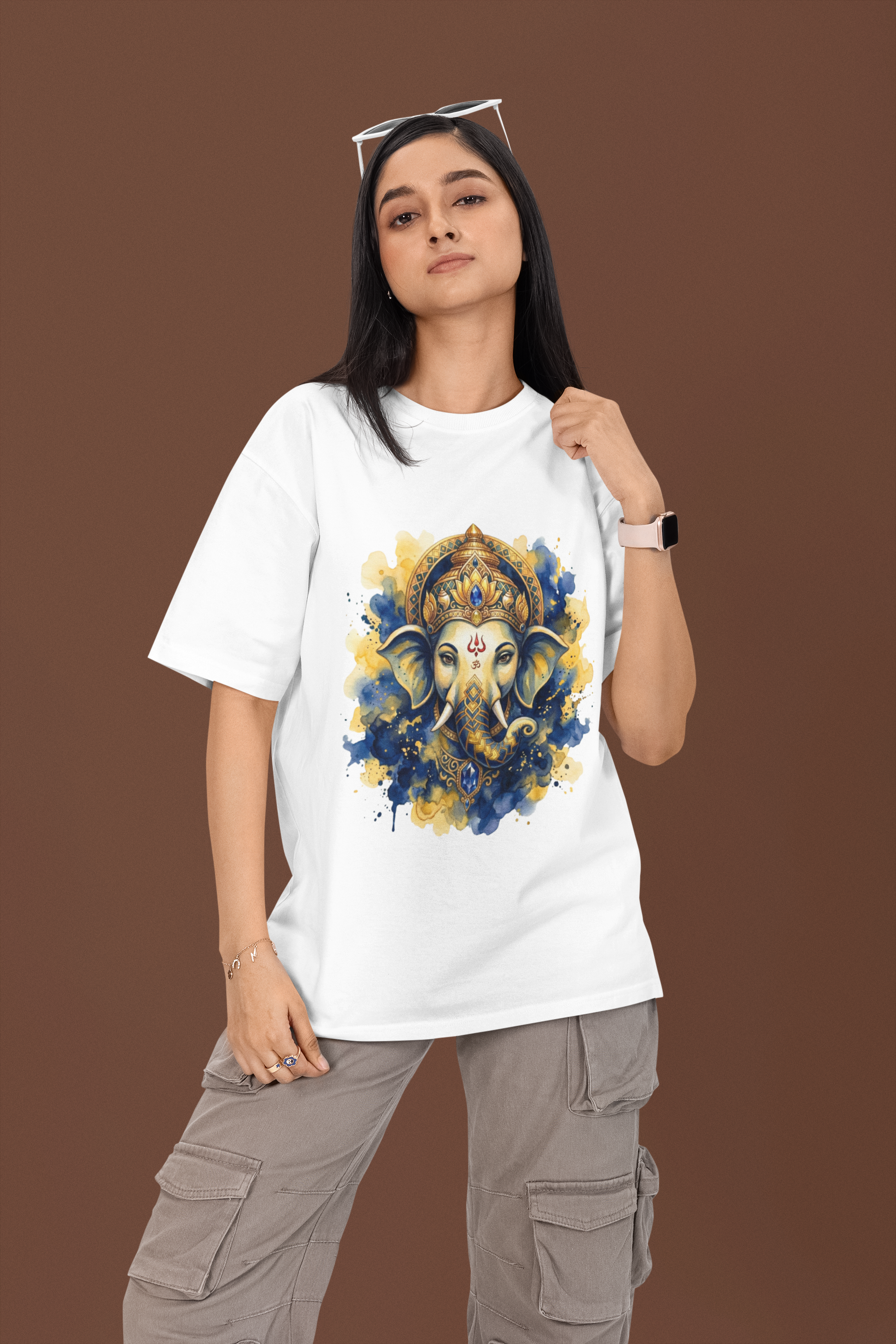 Ganesha Short Sleeve T-Shirt — Maharaja Blue & Gold