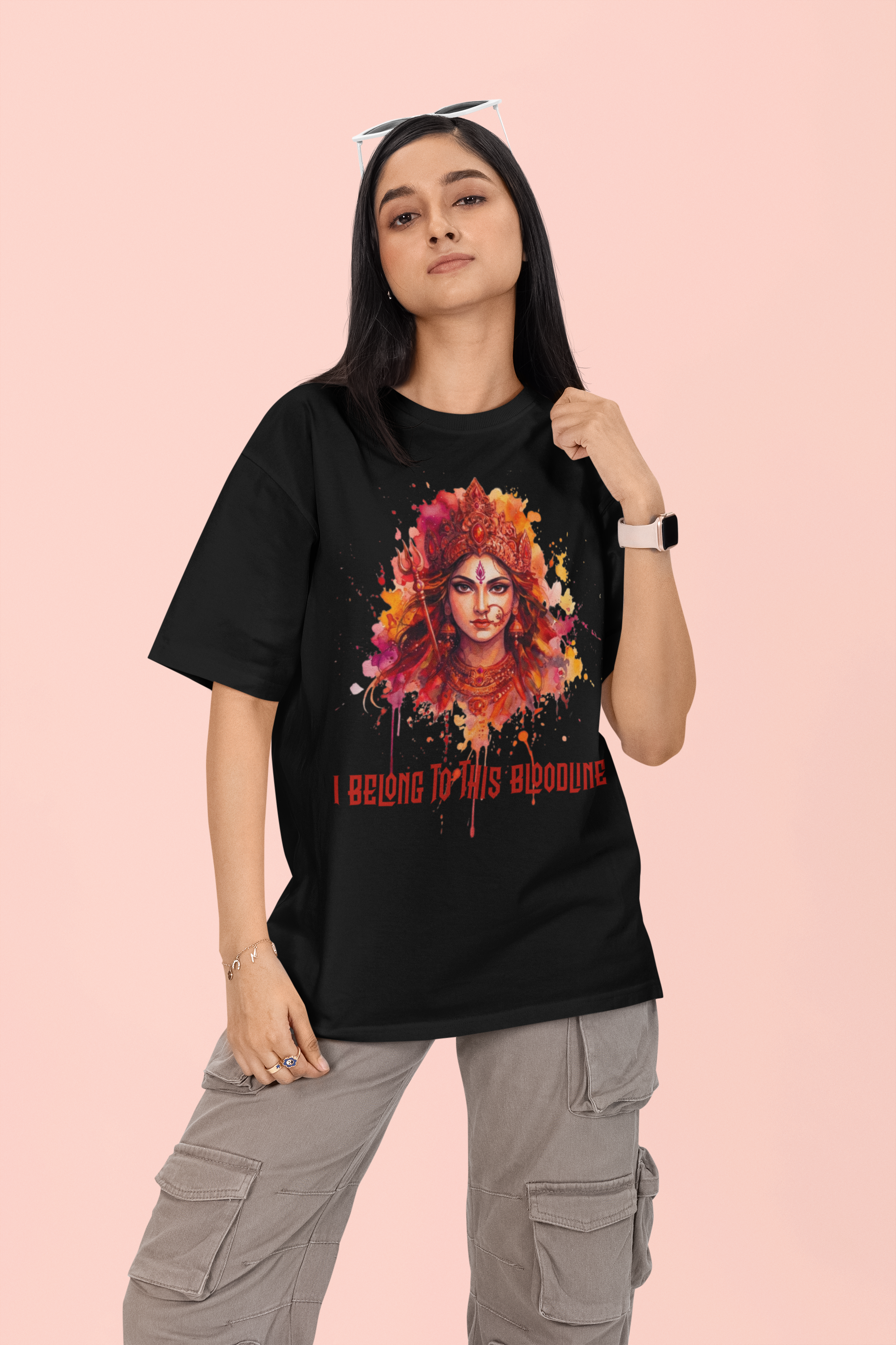 Devi Bloodline - Shakti Crimson Oversized Tee