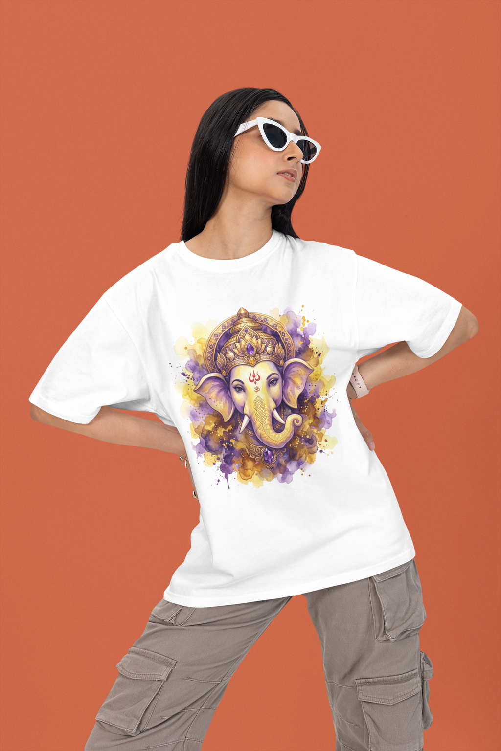 Ganesha Short Sleeve T-Shirt — Royal Purple & Gold